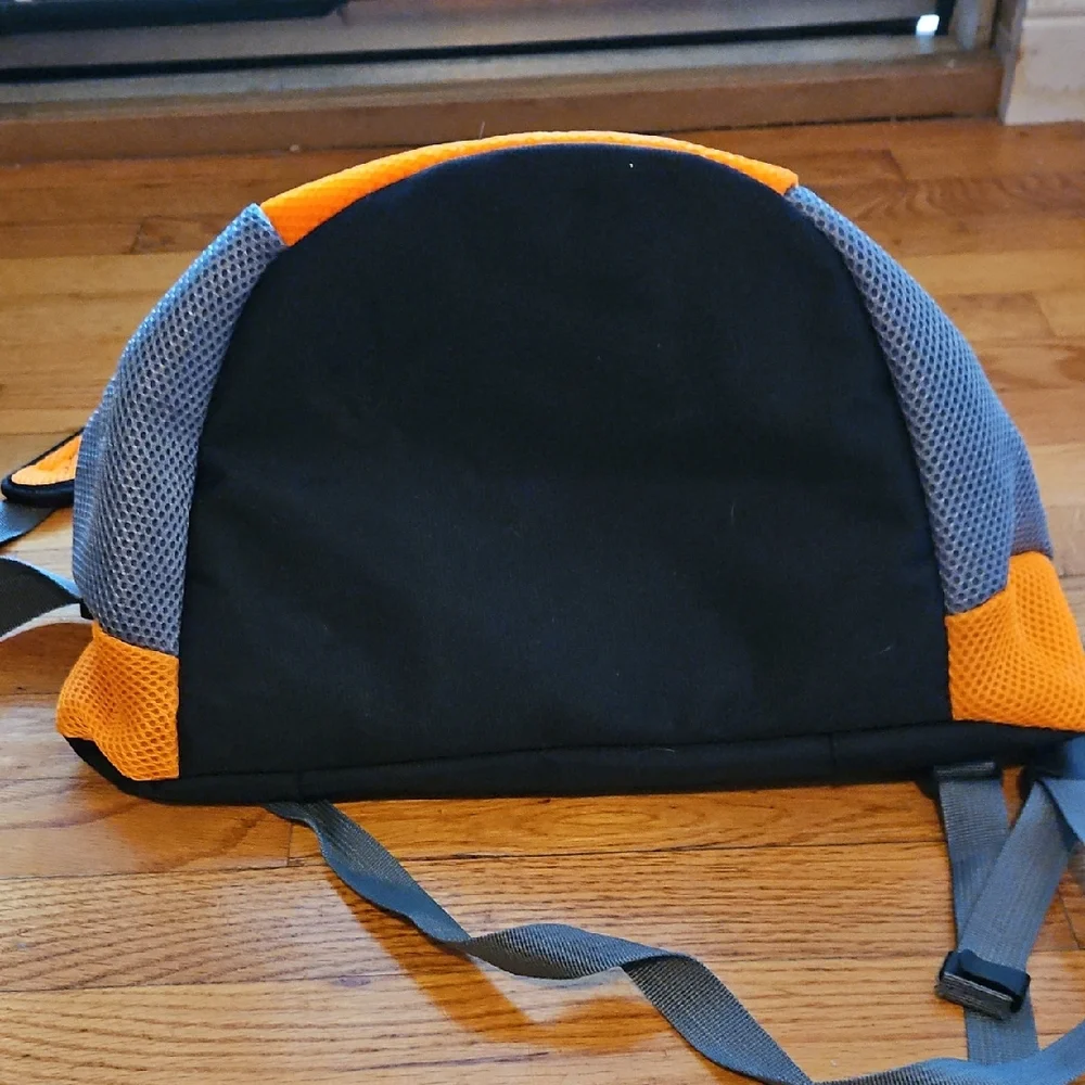 Orange and Gray Backpack Pet Carrier